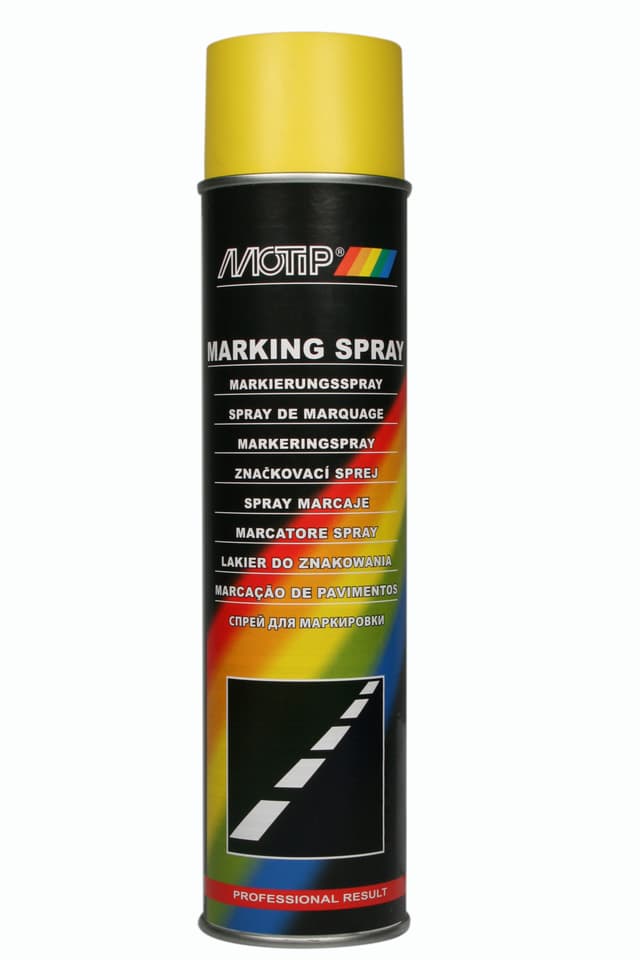 MOTIP MARKERINGSPRAYS HANDMATIG GEBRUIK GEEL 600ML (1ST)